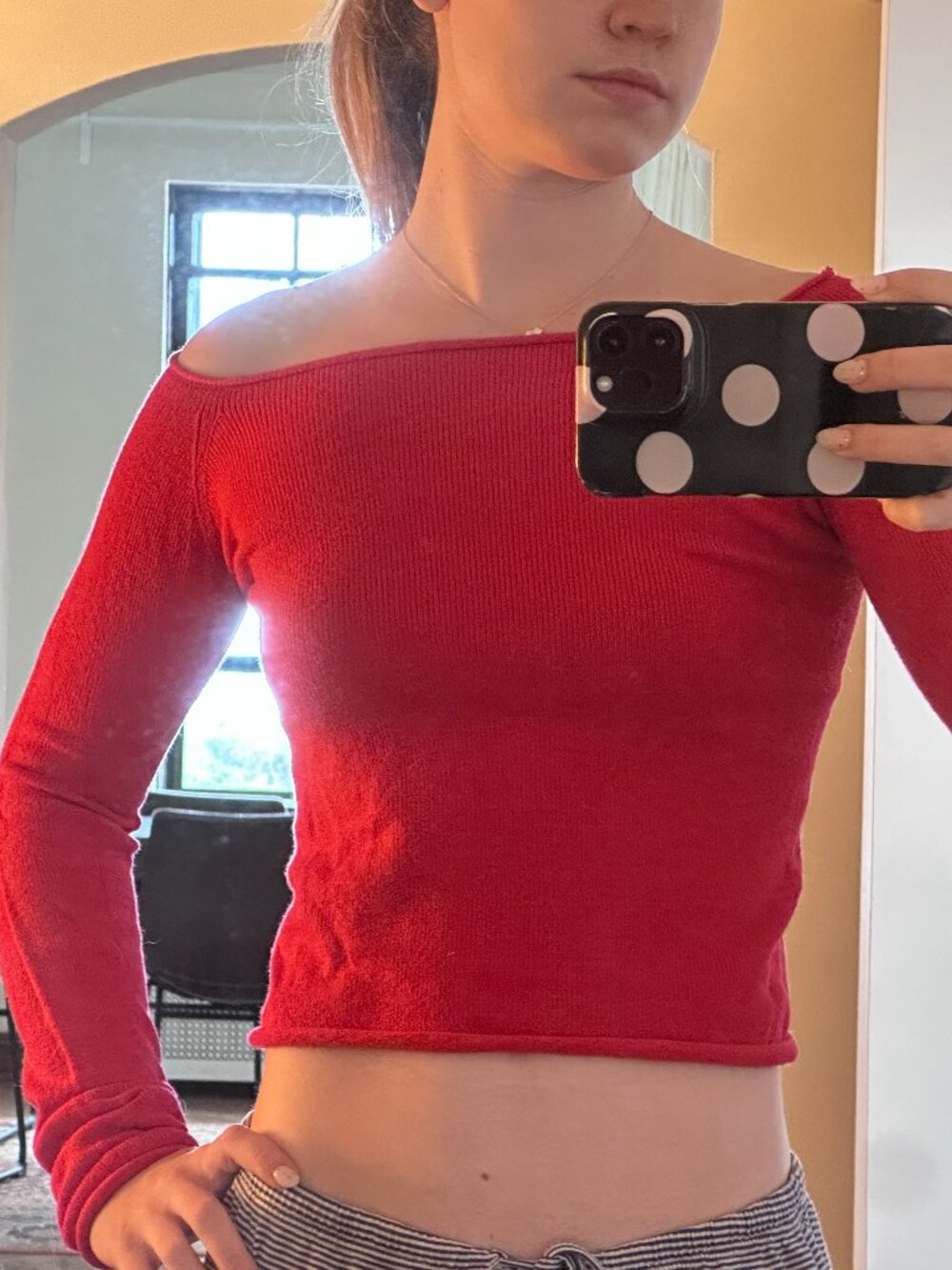 Subdued Red Long Sleeve Top